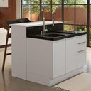 Ver imagem 1 de Ilha de Cozinha com Bancada e Balcão 120 Cm Branco Stella Madesa Branco