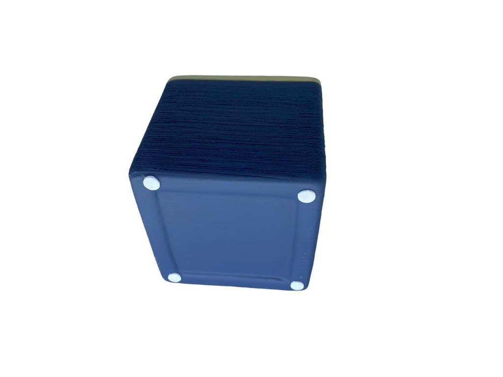 Cachepot Decorativo Ceramica Azul Borda Dourada 10x10 Espressione Cachepot Decorativo Quadrado, Vaso - 7