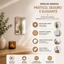 Ver imagem 5 de Espelho Adesivo Acrílico Retangular 20x30cm sem Moldura Decorativo para Parede Banheiro Prata 20cm