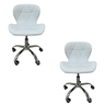 Kit 2 Cadeira Escritório Giratória Stilo Slim Confort com Rodado Cromado Branca 2 Un - 1