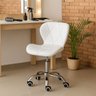 Kit 2 Cadeira Escritório Giratória Stilo Slim Confort com Rodado Cromado Branca 2 Un - 5