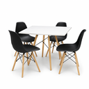 Ver imagem 2 de Conjunto Eames Eiffel Mesa + Cadeiras Conjunto para Sala e Cozinha Tampo Quadrado 70cm 4 Cadeiras