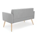 Ver imagem 5 de Sofá Namoradeira Elisa Suede Cinza Pés Palito Natural - D’Rossi