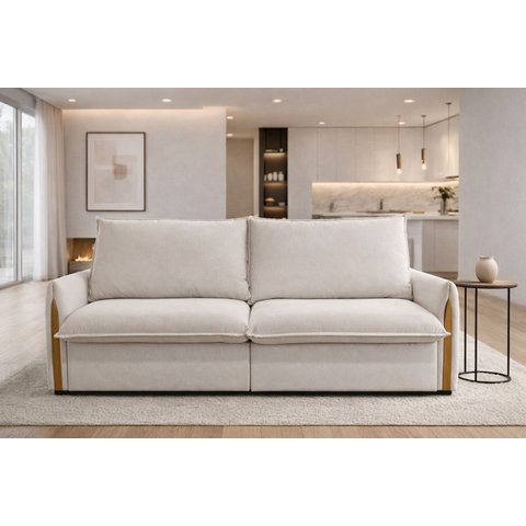Sofá Bege Luxo 1,60m Retrátil Reclinável  Elegância e Conforto Luxo