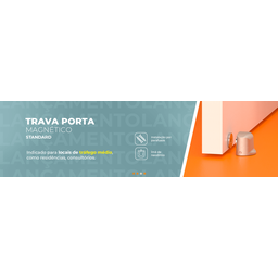 Trava Porta Magnético Fixador com Adesivo 3m Comfortdoor Prendedor Cromado Escovado - 10