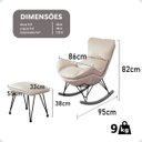 Ver mais imagens de Poltrona de Balanço Easy Cozy Off White com Estrutura Resistente e Puff Incluso