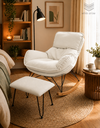 Ver imagem 5 de Poltrona de Balanço Easy Cozy Off White com Estrutura Resistente e Puff Incluso
