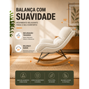 Ver mais imagens de Poltrona de Balanço Easy Cozy Off White com Estrutura Resistente e Puff Incluso