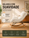 Ver mais imagens de Poltrona de Balanço Easy Cozy Off White com Estrutura Resistente e Puff Incluso