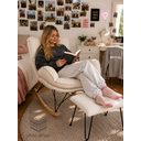 Ver imagem 1 de Poltrona de Balanço Easy Cozy Off White com Estrutura Resistente e Puff Incluso
