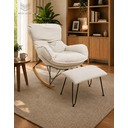 Ver imagem 6 de Poltrona de Balanço Easy Cozy Off White com Estrutura Resistente e Puff Incluso