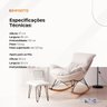 Poltrona de Balanço Easy Cozy Off White com Estrutura Resistente e Puff Incluso - 7