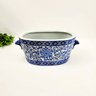 Vaso Azul e Branco Floral 16x38x20cm Porcelana Decoração - 3