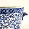 Vaso Azul e Branco Floral 16x38x20cm Porcelana Decoração - 6