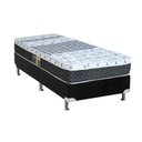 Ver imagem 1 de Cama Box Solteiro: Colchão Molas Bonnel Castor System Class + Base CRC Suede Black(88x188)