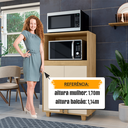 Ver imagem 5 de Balcão Multiuso com Nichos para Micro-Ondas ou Forno e Utensílios Escócia Bege/Cinamomo/Off White