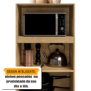 Ver imagem 3 de Balcão Multiuso com Nichos para Micro-Ondas ou Forno e Utensílios Escócia Bege/Cinamomo/Off White
