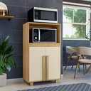 Ver imagem 1 de Balcão Multiuso com Nichos para Micro-Ondas ou Forno e Utensílios Escócia Bege/Cinamomo/Off White