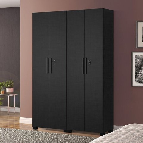 Kit com 2 Armários Multiuso Escritório Nt4020 4 Portas e Prateleiras