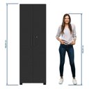 Ver imagem 3 de Kit com 2 Armários Multiuso Escritório NT4020 4 Portas e Prateleiras Preto/Tx