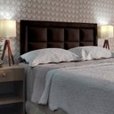 Ver imagem 1 de Cabeceira Queen 160 Cama Box Diamond H8 Módena Marrom Suede Painel Rbl