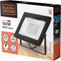 Refletor Led Eco Branca 100w Bivolt Conector Cabo Black+decker - 2