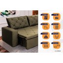 Ver imagem 4 de Sofá Cama Retrátil Reclinável 3,00m Bangkok Suede Velut Tabaco Molas no Assento - King House