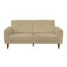 Sofa 02 Lugares 160cm Suede Bege Suede Bege - 1