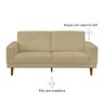Sofa 02 Lugares 160cm Suede Bege Suede Bege - 3