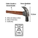 Ver imagem 3 de Martelo Unha Premium Cabo Madeira Envernizado Cunha Aço 29mm Minasul