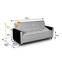 Ver imagem 3 de Sofá Cama Oryon 2,12m Linho Cinza Reclinável com Baú - King House