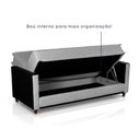 Ver imagem 4 de Sofá Cama Oryon 2,12m Linho Cinza Reclinável com Baú