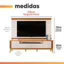 Ver imagem 5 de Rack Bancada com Painel Detalhe Ripado Vetro para Tv até 75 Polegadas 2,18m Madeirado/off White