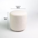 Ver imagem 3 de Kit 03 Puff Perse 36cm Redondo Decorativo Sala Quarto Tecido Bouclé