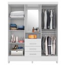 Ver imagem 7 de Cômoda Montevidéu e Guarda Roupa Casal Capelinha Pérsia Branco Flex - Demóbile