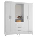 Ver imagem 5 de Cômoda Montevidéu e Guarda Roupa Casal Capelinha Pérsia Branco Flex - Demóbile
