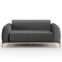 Ver imagem 3 de Kit Sofá 3 Lugares 210cm com 2 Poltronas Molino Pés D'ouro D02 Linho Cinza Escuro C-416 - Lyam