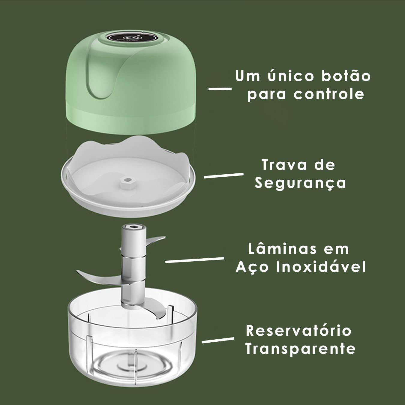 Mini Processador de Alimentos Elétrico Usb 250ml - 15