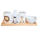 Ver imagem 1 de Kit Higiene Baby Safari 5 Pçs - com Bandeja e Tampa C/ Trava