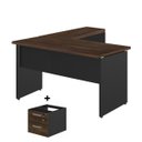 Ver imagem 1 de Mesa em L (Mesa 1,35m + Mesa Auxiliar) – C/ Gavetas – WORKSTART – MARSALA/PRETO – 25423