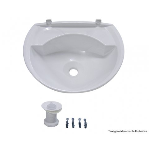 Lavatorio Plast Astra 36x28cm Branco Lv2