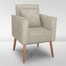 Cadeira Poltrona para Sala Quarto Confortável e Reforçada Minimalista Contemporânea:bege - 5