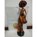 Ver imagem 3 de Estátua Mulher Africana com Bolsa e Chapéu 58cm
