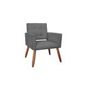 Ver imagem 2 de Kit 2 Poltronas Decorativa Camila Suede Cinza Pés Madeira Ms Decor