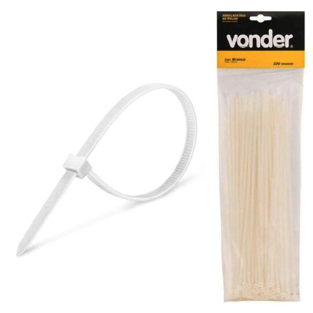 Abraçadeira de Nylon 100 x 2,5 MM Kit c/ 1.000 Unidades Branco VONDER - 4