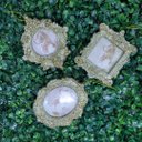 Ver imagem 2 de Kit Porta Retrato Glitter Champanhe Gold para Árvore Natal 10cm 6 Peças - Magizi
