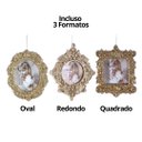 Ver imagem 3 de Kit Porta Retrato Glitter Champanhe Gold para Árvore Natal 10cm 6 Peças - Magizi