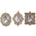 Ver mais imagens de Kit Porta Retrato Glitter Champanhe Gold para Árvore Natal 10cm 6 Peças - Magizi