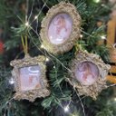 Ver imagem 6 de Kit Porta Retrato Glitter Champanhe Gold para Árvore Natal 10cm 6 Peças - Magizi