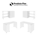 Ver imagem 7 de Escrivaninha 1,5m C/ Balcão Lateral Armário Aéreo e Nicho F5 Cor:branco